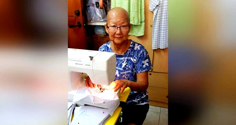 Grandma Fighting Breast Cancer Volunteers to Make 300 Masks By Hand in Singapore