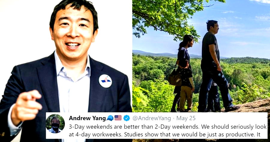 Andrew Yang Proposes the US Adopt 4-Day Workweeks, 3-Day Weekends