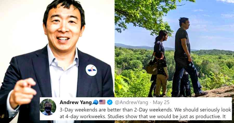 Andrew Yang Proposes the US Adopt 4-Day Workweeks, 3-Day Weekends