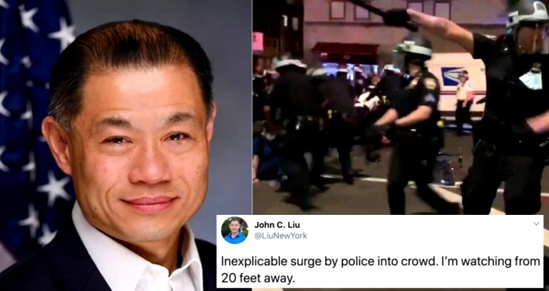 NY State Senator John Liu Witnesses Police Charge at Protesters for No Apparent Reason