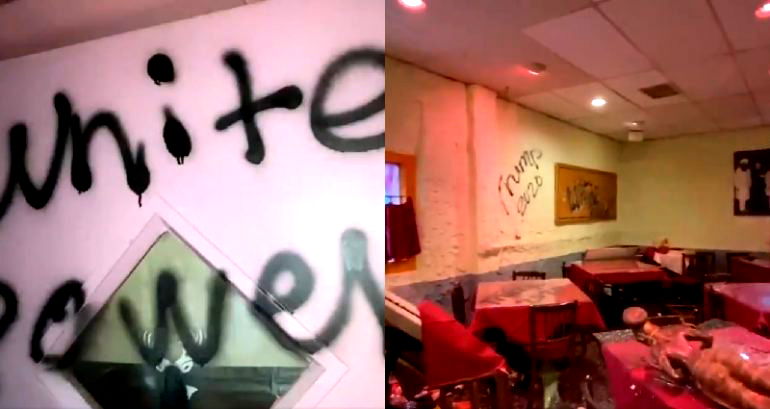 Indian Restaurant Destroyed with Racist, Trump 2020 Messages in New Mexico