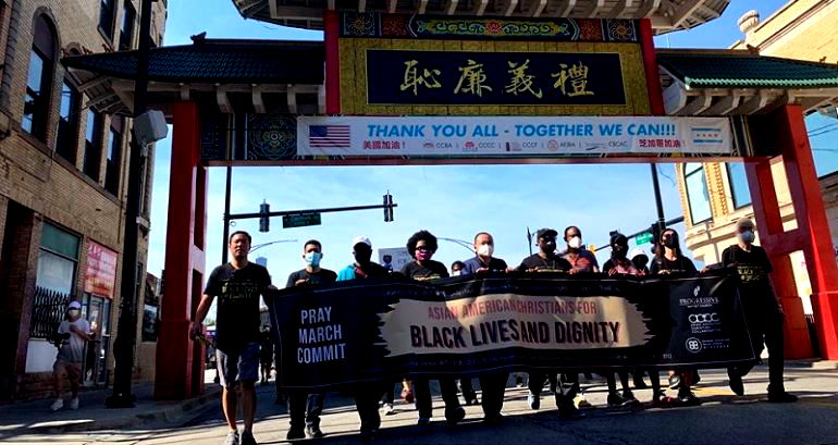 Asian American and Black Churches in Chicago March Together for BLM