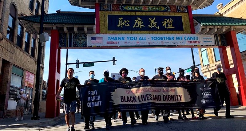 Asian American and Black Churches in Chicago March Together for BLM