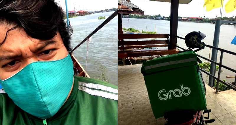 Delivery Man in Thailand Stops at Nothing to Deliver Hot Pizza to Someone in a River