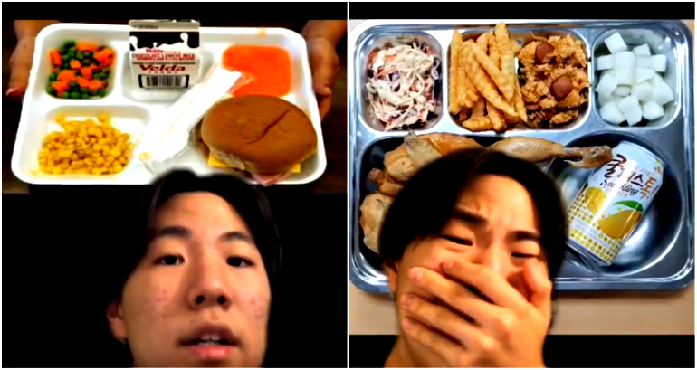 TikToker Compares American and Korean School Lunches in Hilarious Video