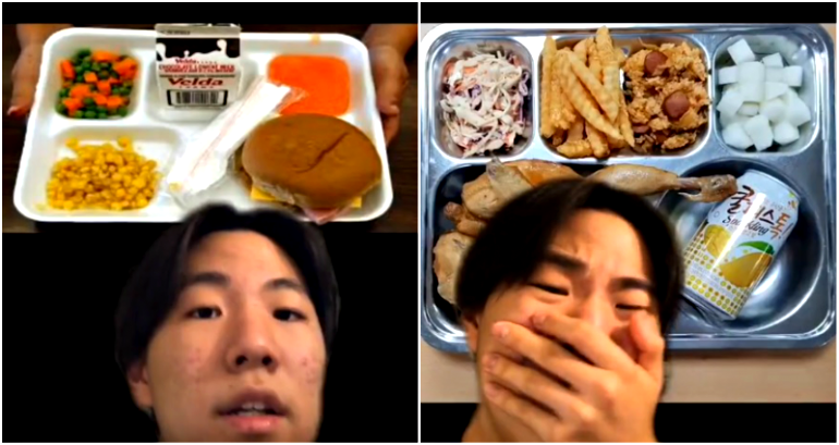 TikToker Compares American and Korean School Lunches in Hilarious Video
