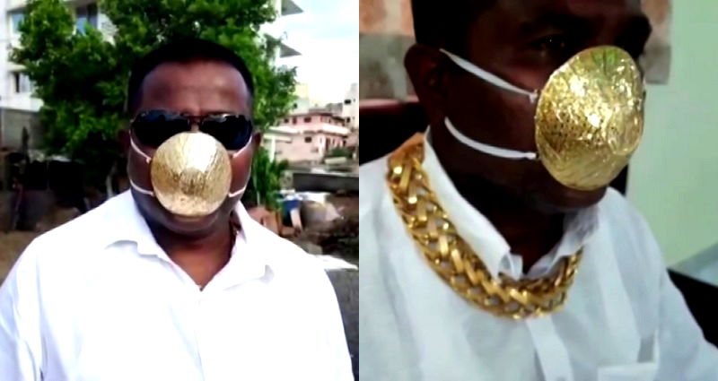 Indian Man Spends $4,000 for a Gold Face Mask for Protection During Pandemic