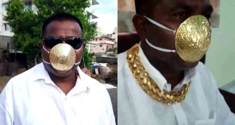 Indian Man Spends $4,000 for a Gold Face Mask for Protection During Pandemic