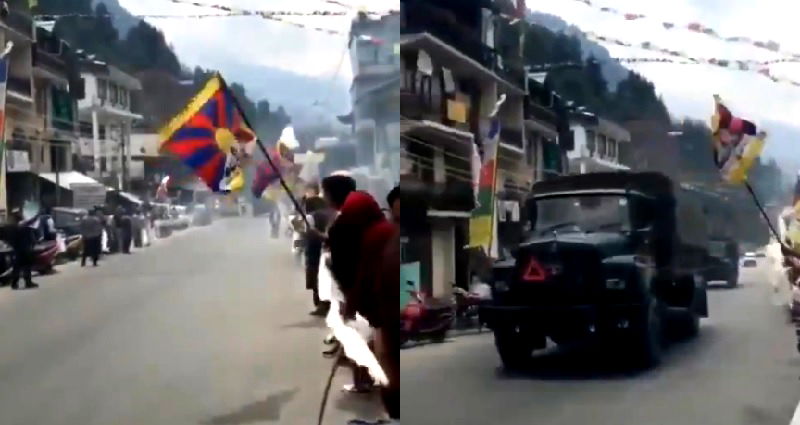 Tibetan Community Exiled By China Cheers as Indian Troops Drive Through Town