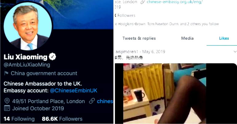 Chinese Ambassador to UK Blames ‘Anti-China Hackers’ After His Twitter Likes Porn Video