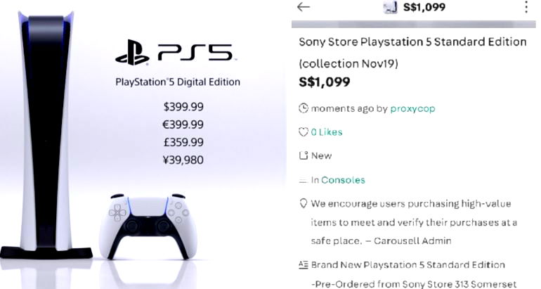 Sold Out PS5s Are Being Resold in Singapore for $800, Up to $25,000 on eBay