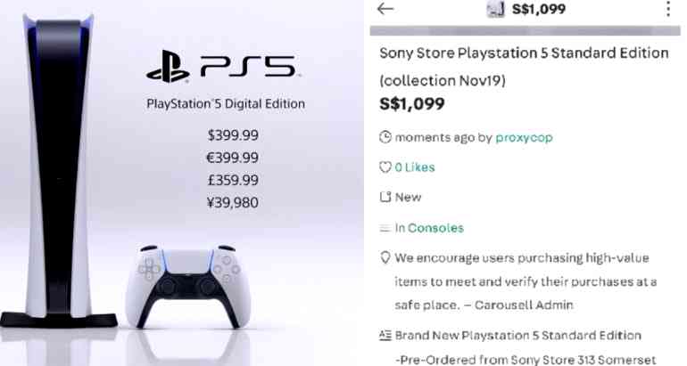 Sold Out PS5s Are Being Resold in Singapore for $800, Up to $25,000 on eBay