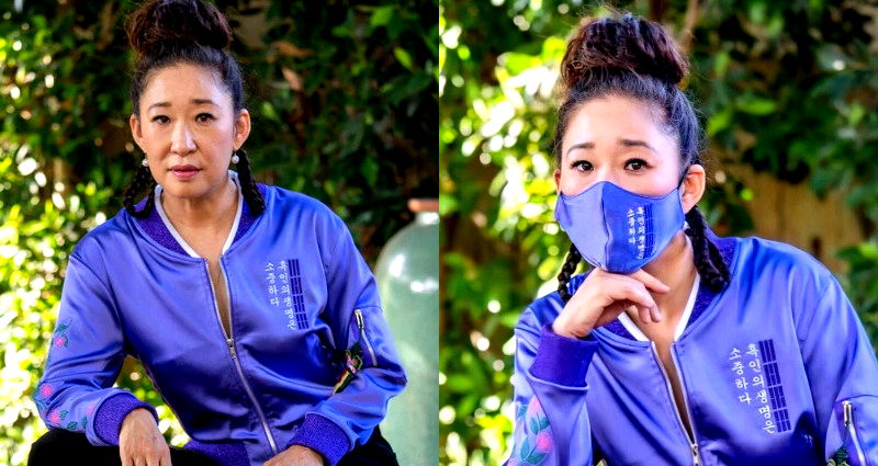 Sandra Oh Wears Korean Black Lives Matter Jacket at 2020 Emmys