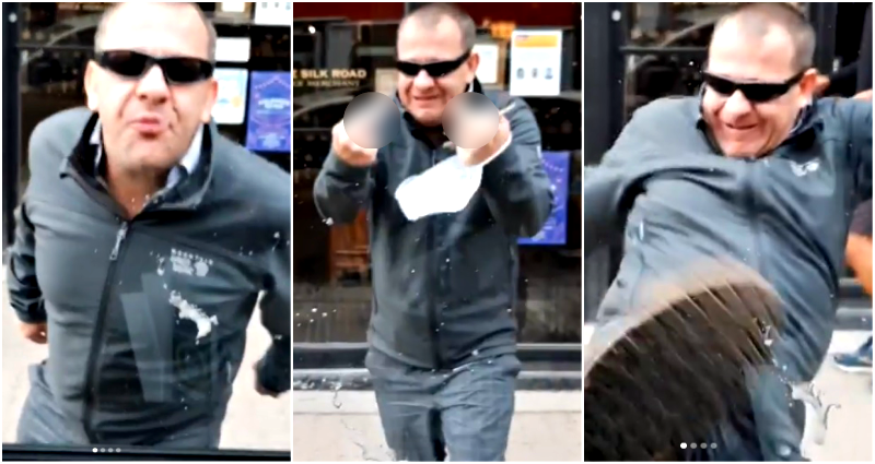 ‘You F***ing Chinaman’: Racist Caught on Video Spitting At, Kicking Asian Man’s Car