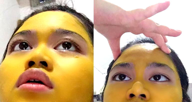 Woman’s Face Becomes an ‘Emoji’ After Doing a Turmeric Face Mask