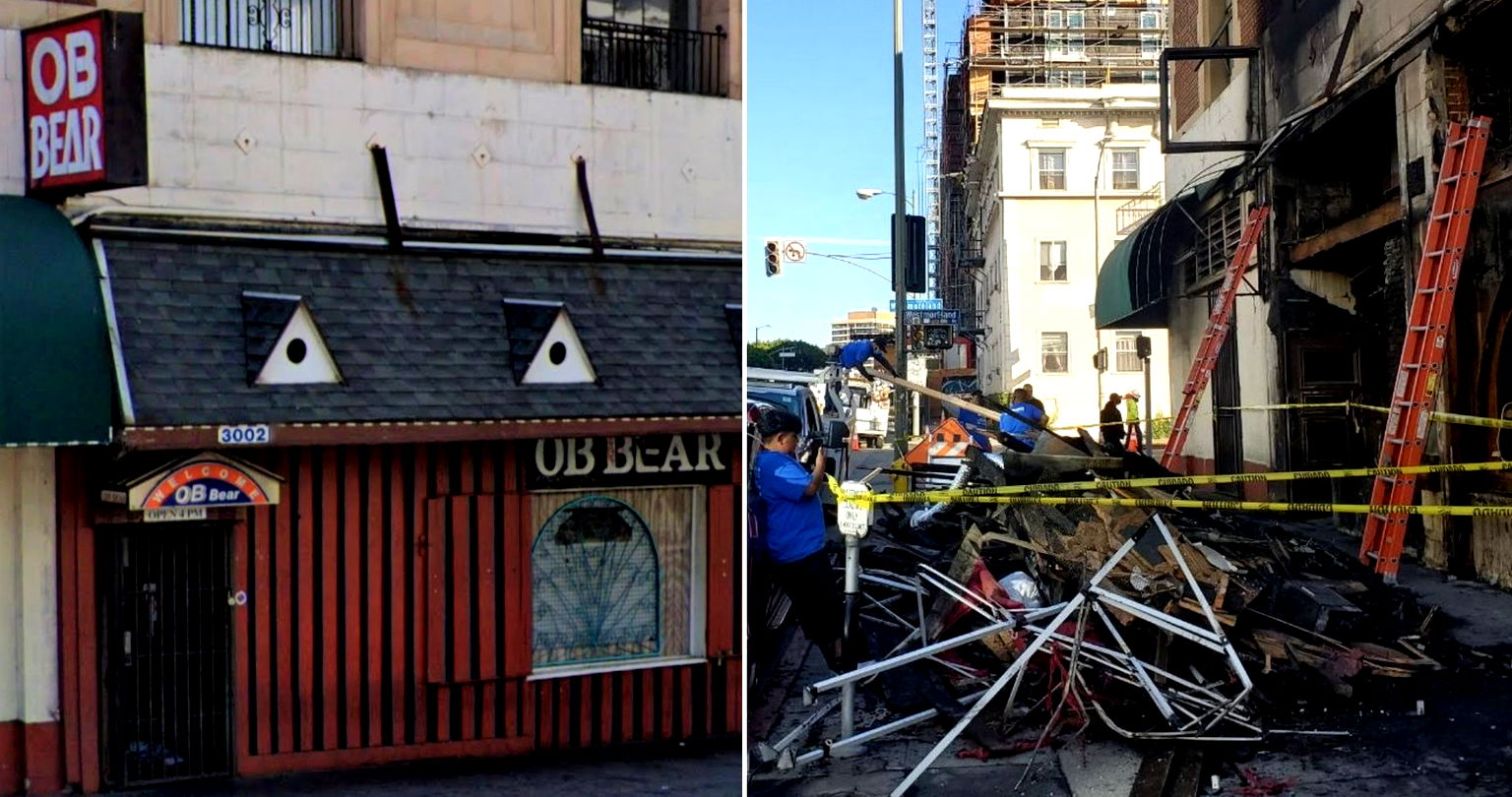 Massive Fire Destroys LA’s Famous OB Bear Bar and Restaurant in Koreatown