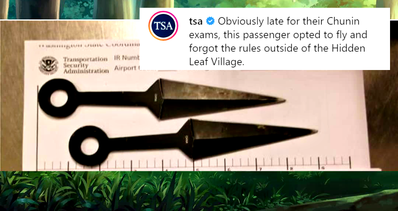 TSA Full of Naruto References After Finding Ninja Kunai in Bag at Airport