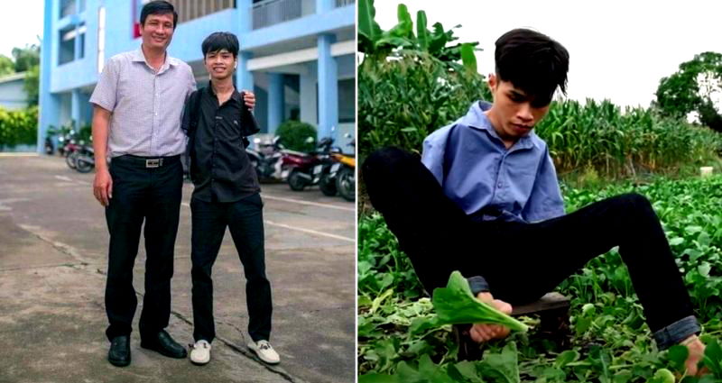 Vietnamese Man Born Without Arms Overcomes All to Get Accepted to University