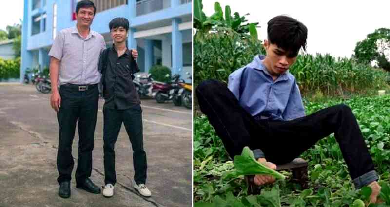 Vietnamese Man Born Without Arms Overcomes All to Get Accepted to University
