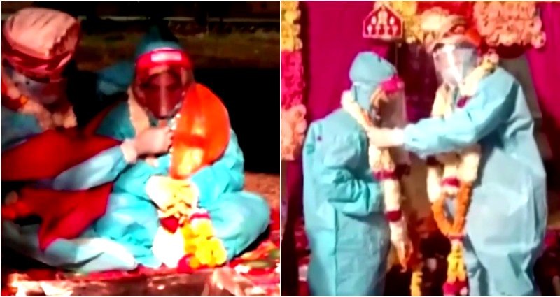 Indian Couple Forced to Marry in Full PPE After Testing Positive on Wedding Day