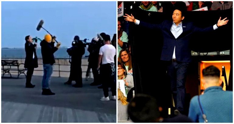 Andrew Yang Spotted Filming His NYC Mayoral Announcement Video