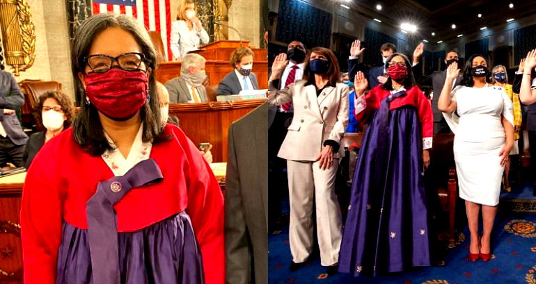 Asian American Congresswoman Makes History By Wearing Korean Hanbok to Swear In