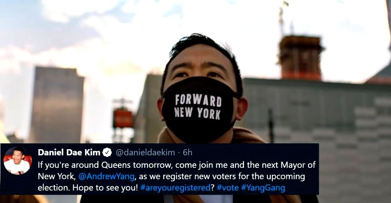 Andrew Yang is Campaigning for New York City Mayor with Daniel Dae Kim