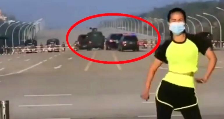Dance Instructor Accidentally Films Military Moving in During Coup in Myanmar
