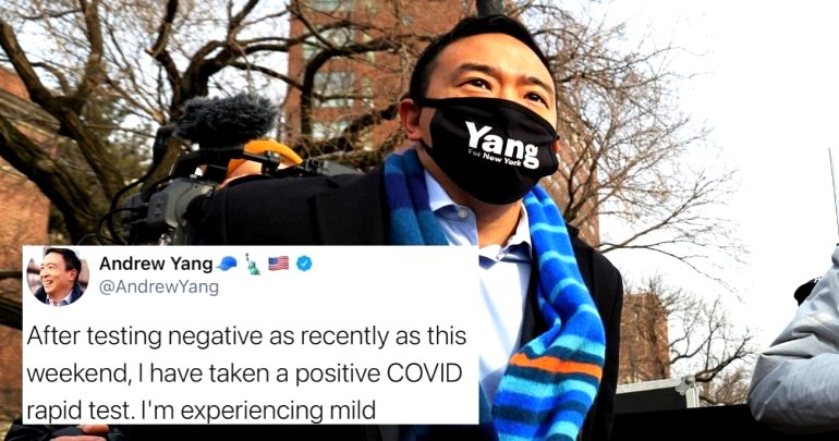 Andrew Yang Tests Positive for COVID-19