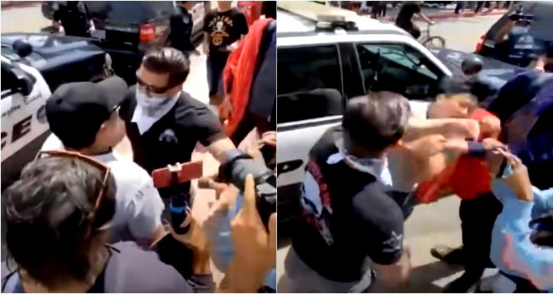 Viral Video Shows Man With Swastika Tattoo Punching Asian Man at White Lives Matter Rally