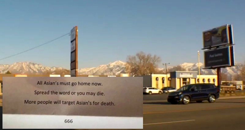 Anonymous Letter Tells Asians to ‘Go Home,’ Threatens Business in Utah
