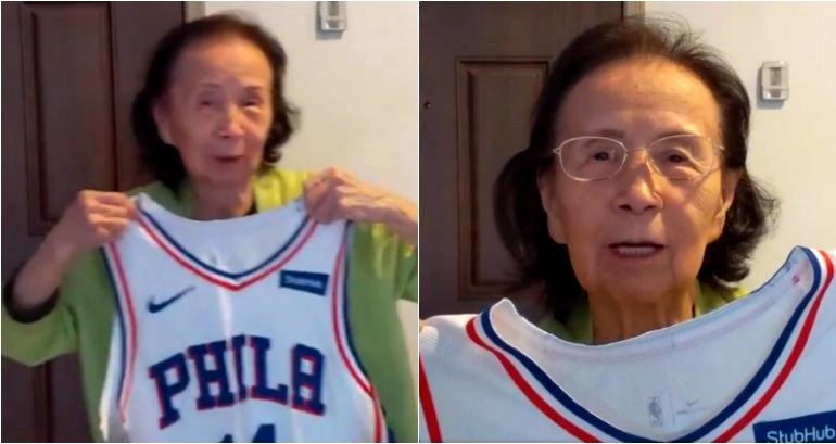 Asian Grandma, 94, Gifted a Sixers’ Jersey From Danny Green