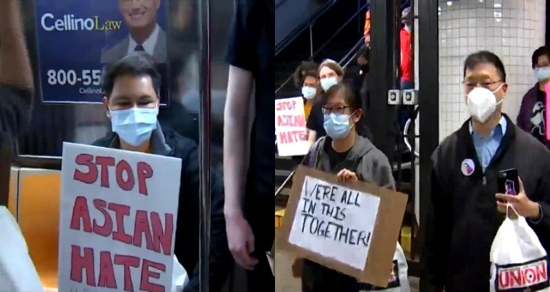 ‘Attacked Above and Below’: Demonstrators Protest Anti-Asian Train Attacks in NYC