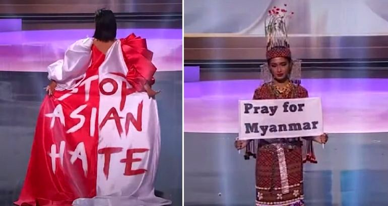 Miss Singapore, Myanmar Use National Costumes to Highlight Racial Violence and Political Turmoil