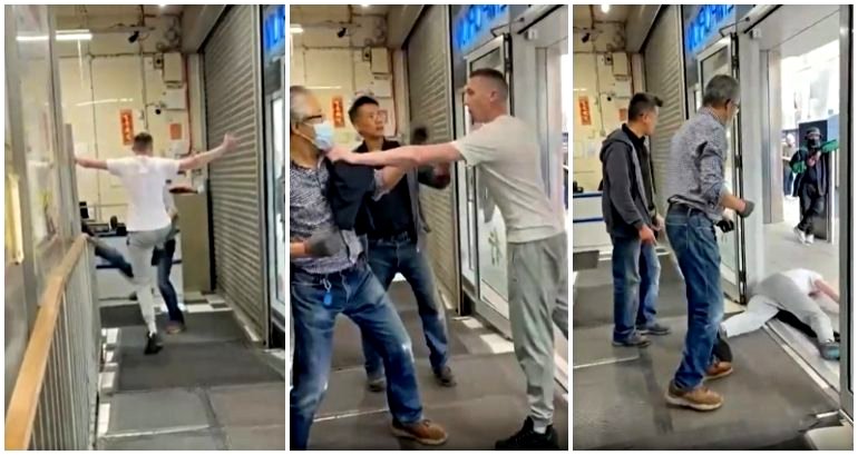 Asian Business Owners Knock Out Man Allegedly Harassing Them in Their Store in Ireland