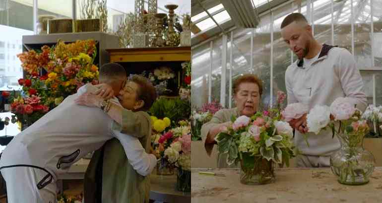 Steph Curry visits Ah-Sam Florists in San Mateo to support small businesses as they reopen