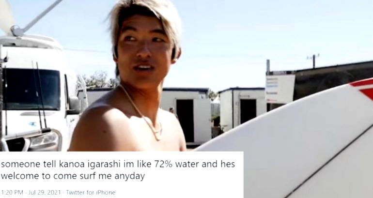 People on social media can’t get enough of silver medalist Japanese surfer Kanoa Igarashi