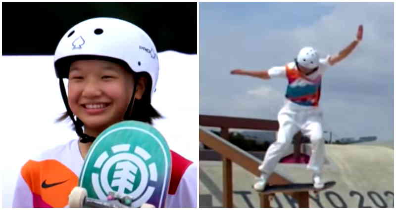 Momiji Nishiya, 13, breaks two records after winning Olympic gold medal in women’s skateboarding
