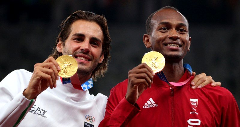 Qatari and Italian best friends share Olympic gold medal for men’s high jump