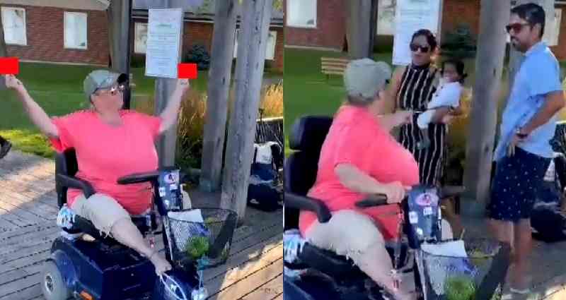 Canadian scooter-riding woman repeatedly racially abuses POC and children, zeroes in on Asian family
