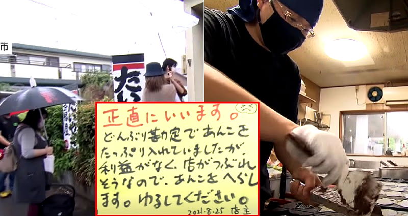 ‘Please forgive me’: Customers show love to taiyaki maker who admitted to putting ‘less filling’ in his products