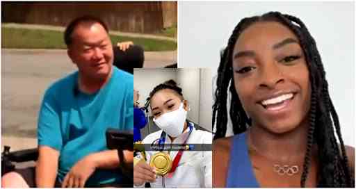 Suni Lee’s dad gifted a custom wheelchair by fellow Olympic gold medalist Simone Biles