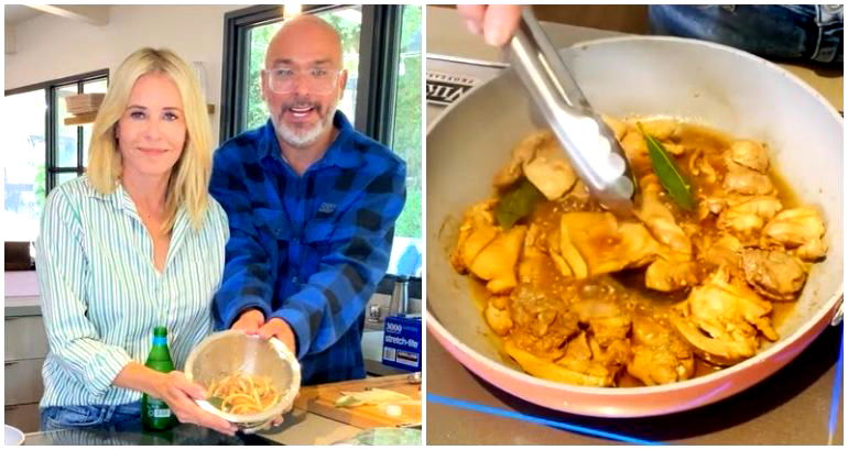 Comedian Jo Koy teaches girlfriend Chelsea Handler how to cook a classic Filipino dish