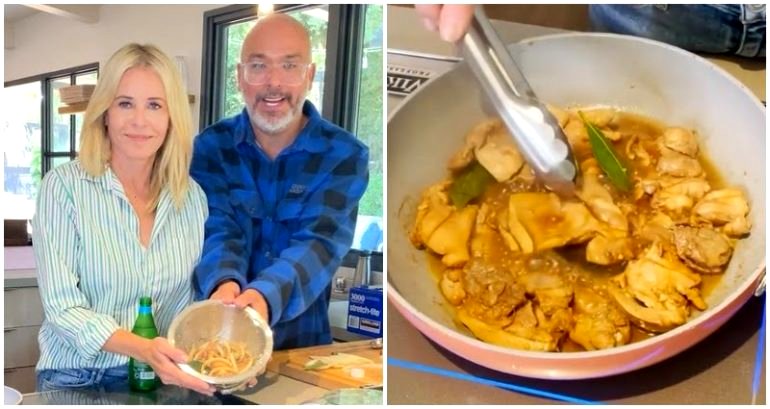 Comedian Jo Koy teaches girlfriend Chelsea Handler how to cook a classic Filipino dish