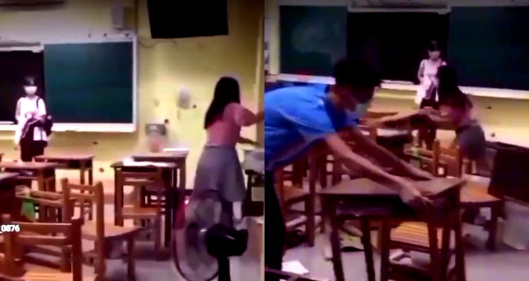 Taiwanese teacher pissed off over inattentive students does what other teachers can only dream of doing