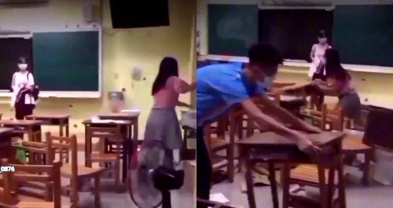 Taiwanese teacher pissed off over inattentive students does what other teachers can only dream of doing