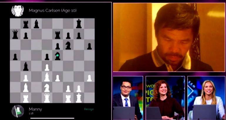 Manny Pacquiao tests his chess skills against ‘10-year-old Magnus Carlsen’ in exhibition match