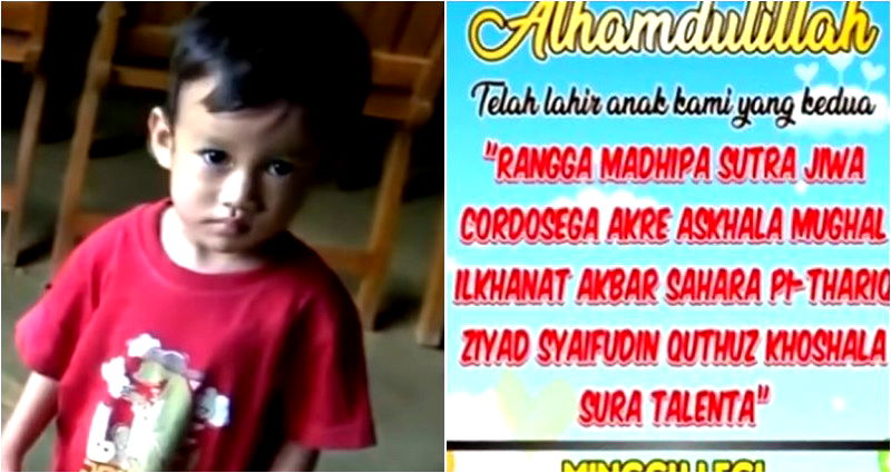 Think you have a difficult name? Indonesian boy’s name is made up of 19 words