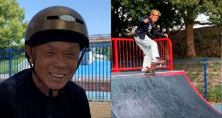Japanese grandfather discovers love for skateboarding after buying his first board for $7