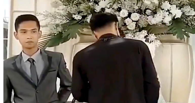 Caught on camera: Husband’s awkward reaction to his wife’s ex embracing her at their wedding